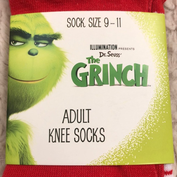NWT Dr. Seuss The Grinch Adult Knee Socks Size 9-11 - Picture 7 of 8